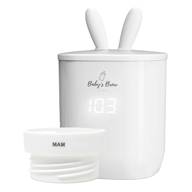 Baby's Brew Portable Bottle Warmer Pro - Milk Warmers for Breastmilk or Formula, Leak-Proof Design, Travel-Friendly, Cordless, Battery-Powered, 8-12 Hour Battery Life (Warmer + MAM Adapter) - Image 1